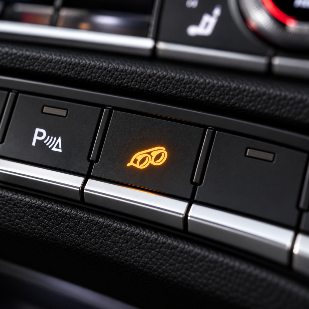 Audi B9 dashboard controls fitted with PB Valves exhaust valve button