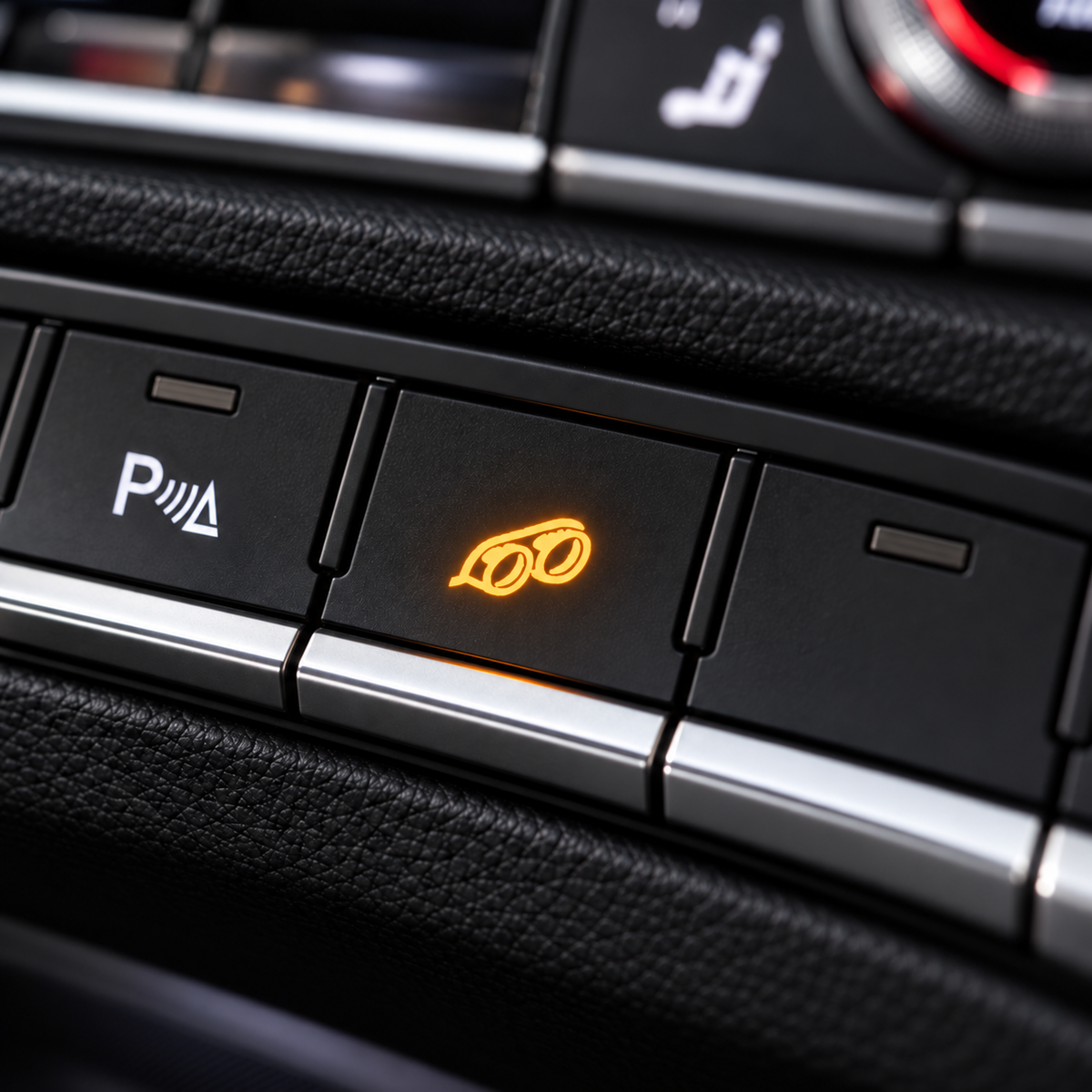 Audi B9 dashboard controls fitted with PB Valves exhaust valve button