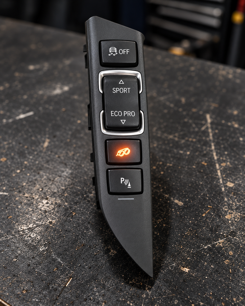 BMW F3X centre console with integrated PB Valves exhaust control button